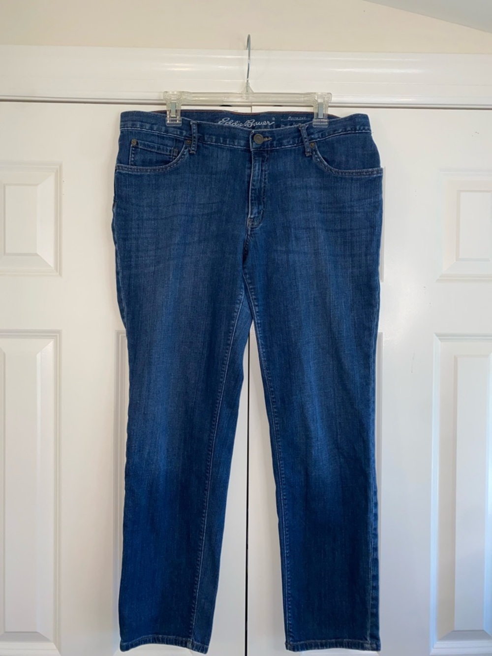 Eddie Bauer Boyfriend Slim Jeans Womens 14  Medium Wash Straight Leg